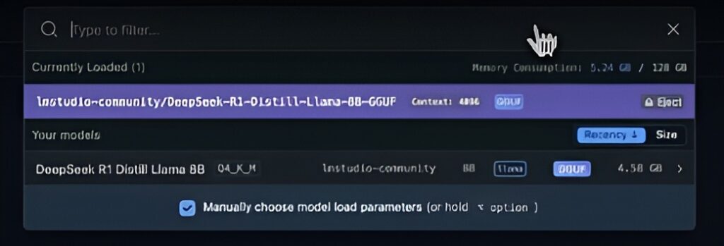 DeepSeek R1 Model Selected